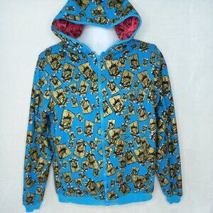 Lemar Dauley Jesus Sparkle Reversible Two Way Zip Hoodie Sweatshirt (L)